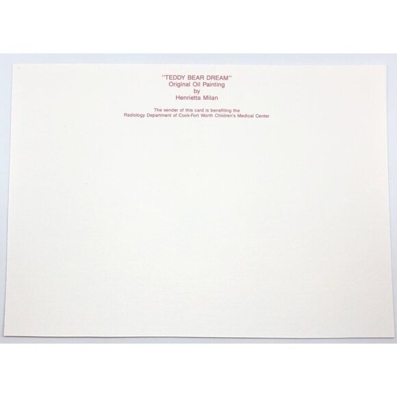 5"x7" Print TEDDY BEAR DREAM by Texas Impressionist Oil Painter HENRIETTA MILAN - Picture 2 of 2